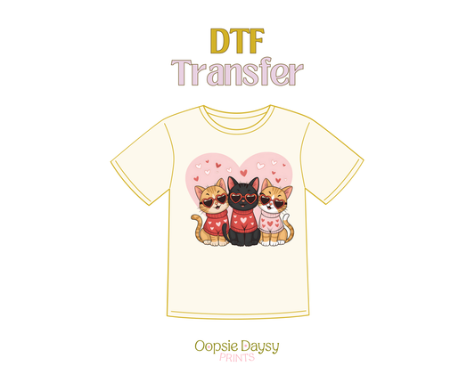 Valentines Cats DTF Transfer