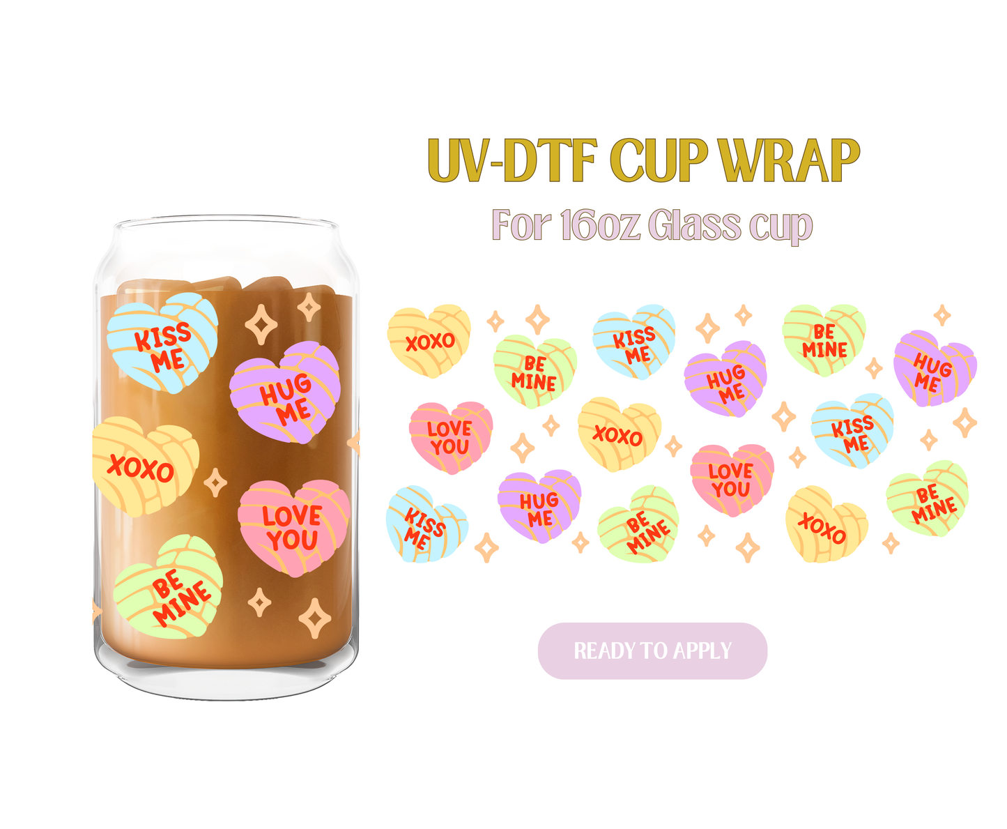 Valentines Colorful Conchas UV-DTF Wrap