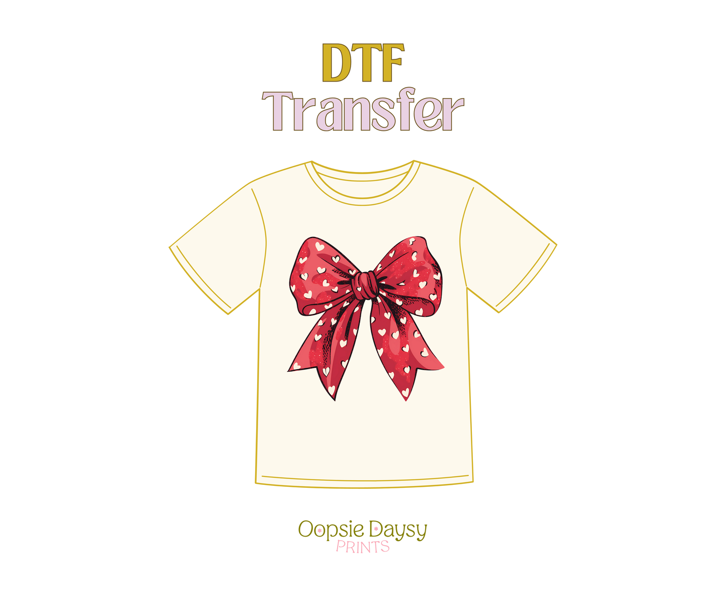 Valentines Coquette Red Bow DTF Transfer