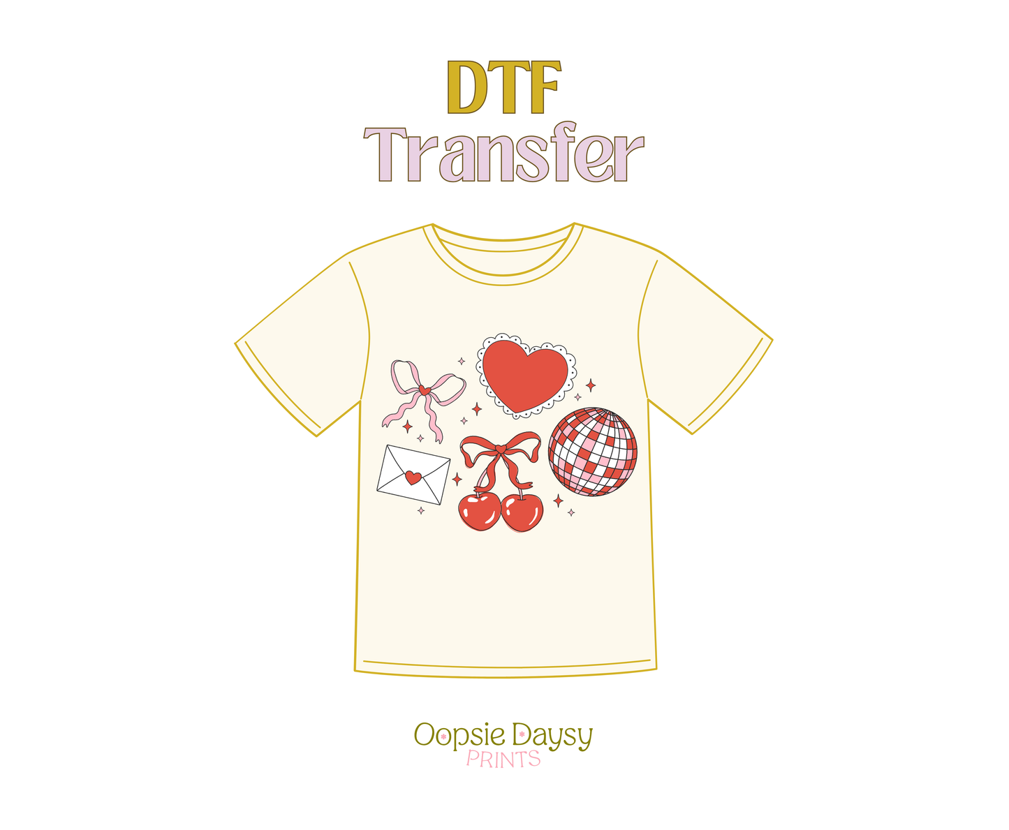 Valentines Girlie Disco DTF Transfer