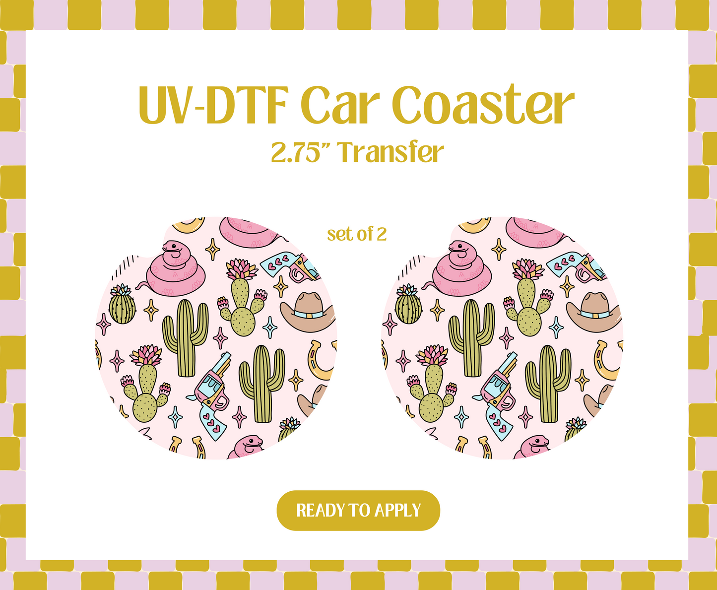 Western Desert UV-DTF Car Coaster