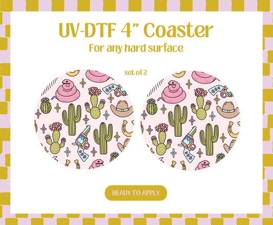 Western Desert UV-DTF 4" Coaster