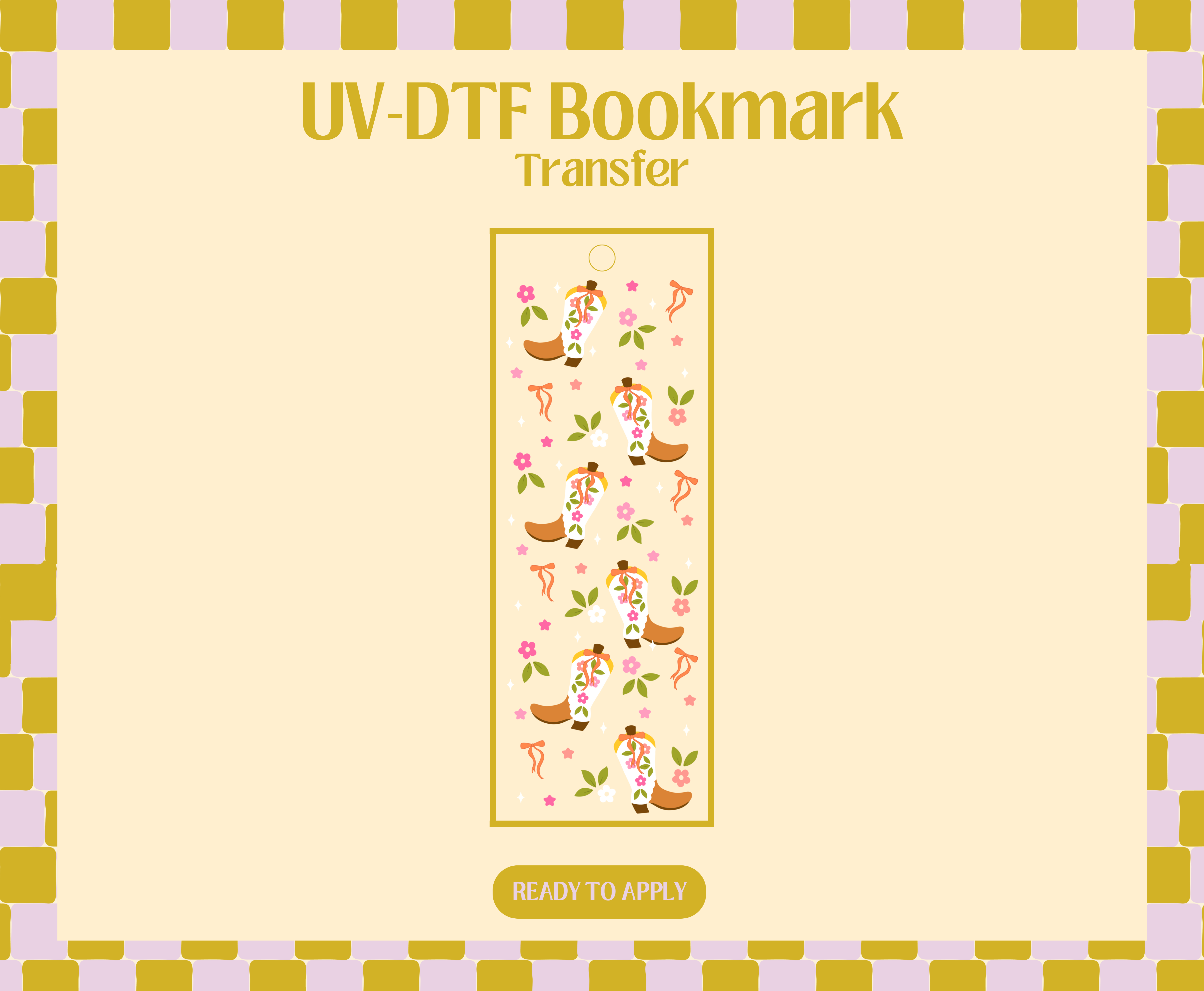 Western Garden Girly UV-DTF Bookmark – Oopsie Daysy Prints