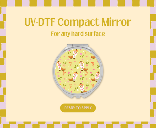 Western Garden Girly UV-DTF Compact Mirror