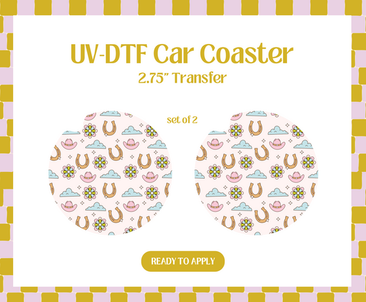 Western Luck UV-DTF Car Coaster