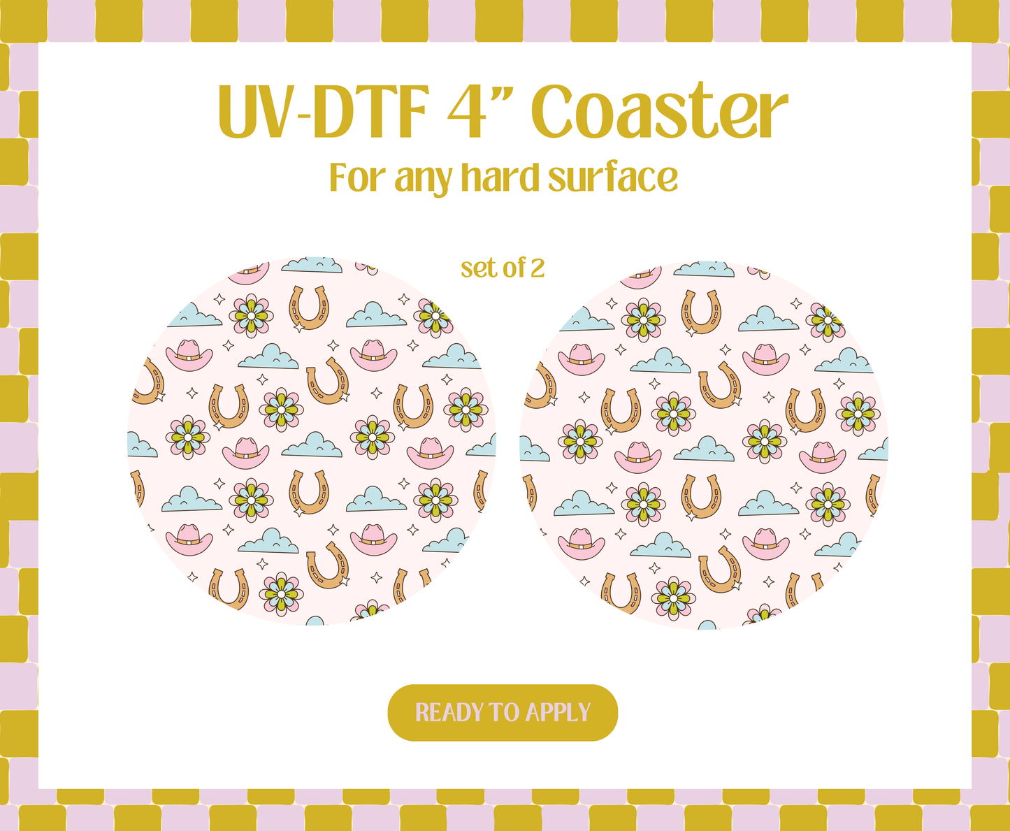 Western Luck UV-DTF 4" Coaster