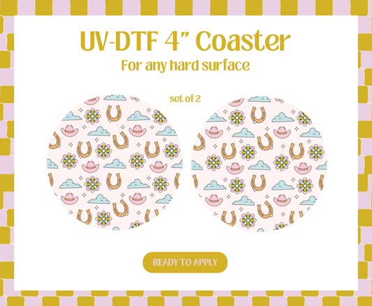 Western Luck UV-DTF 4" Coaster