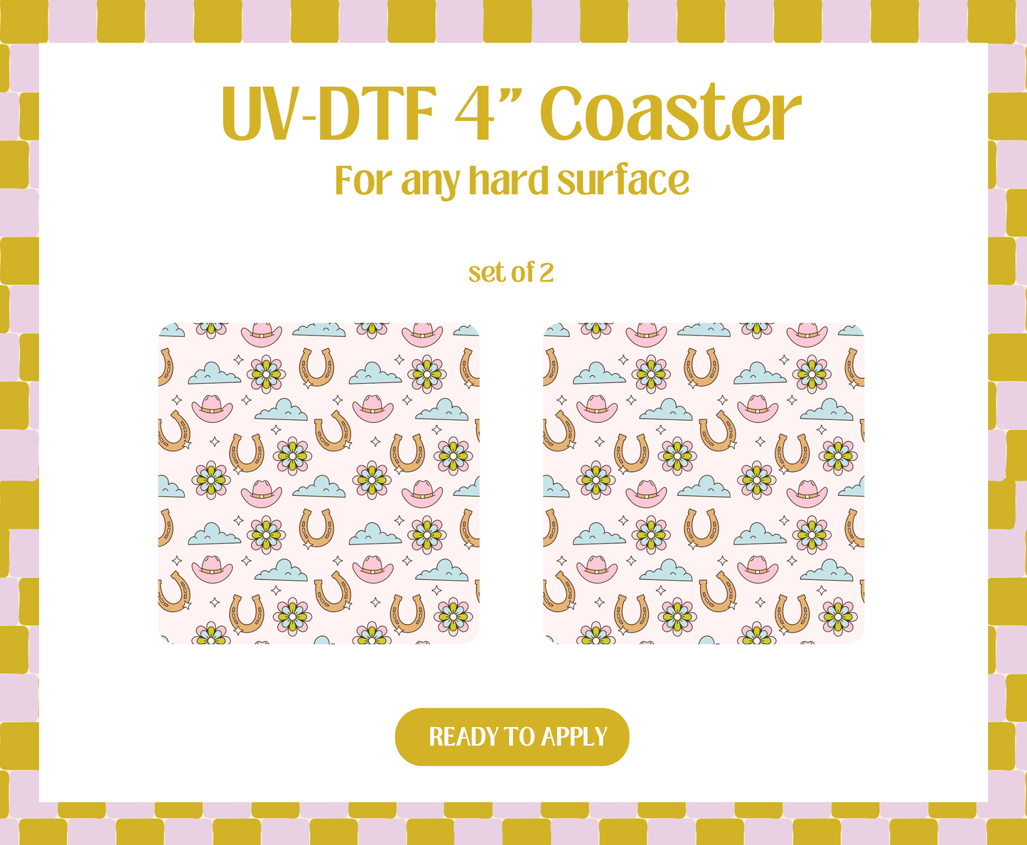 Western Luck UV-DTF 4" Coaster