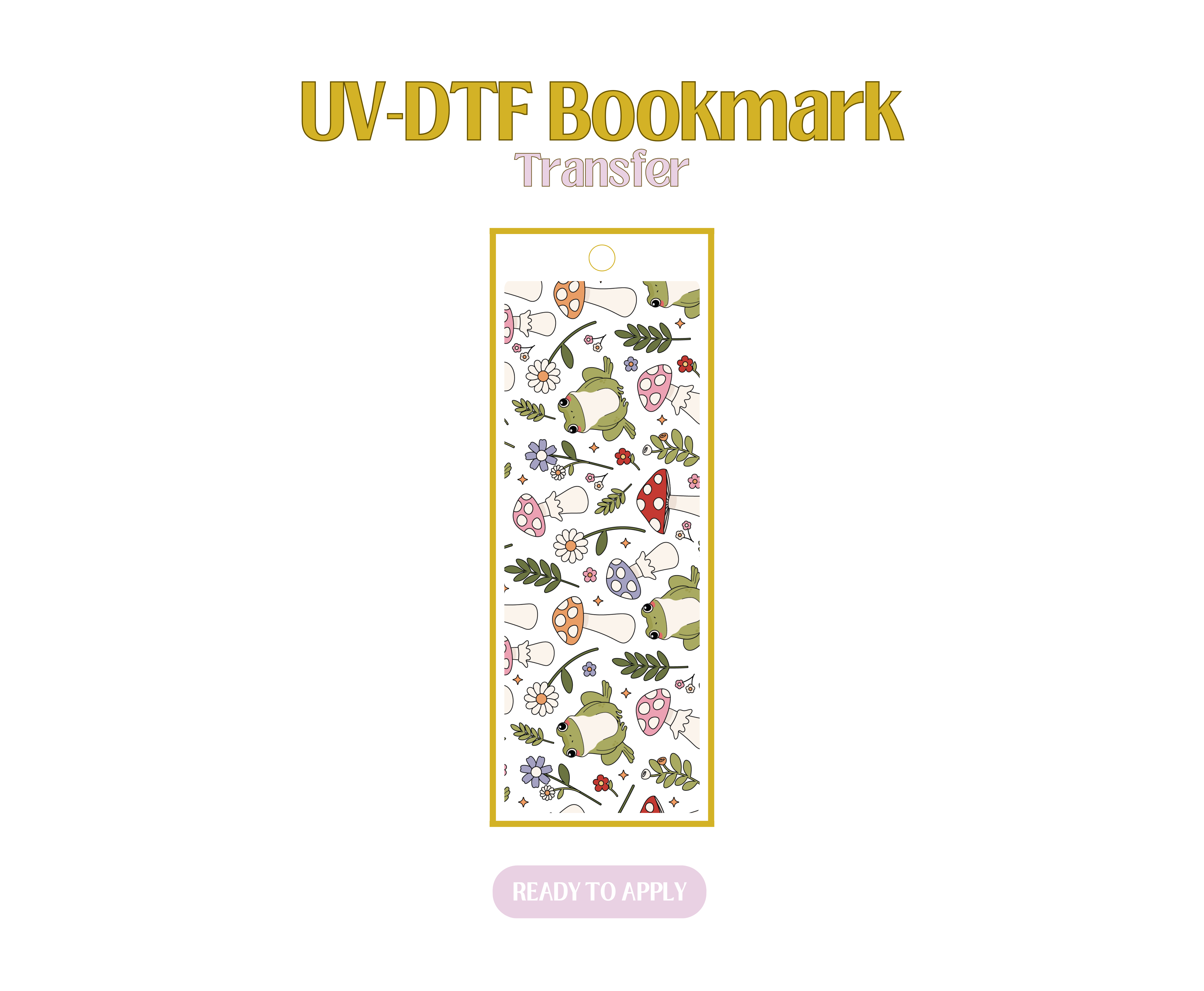Frogs and Mushrooms UV-DTF Bookmark – Oopsie Daysy Prints