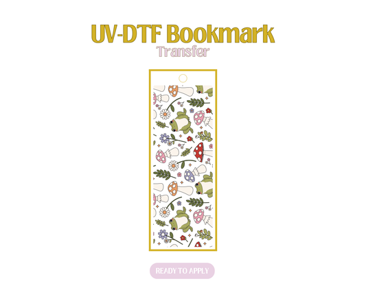 Frogs and Mushrooms UV-DTF Bookmark