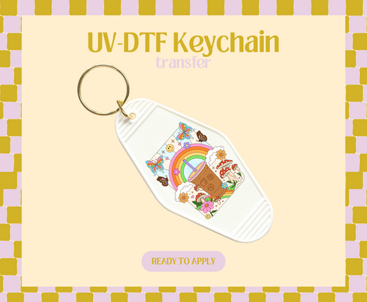 Whimsical Coffee UV-DTF Keychain