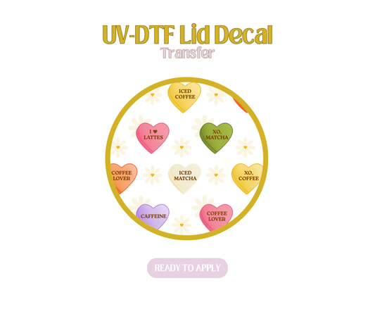 Candy Floral Hearts UV-DTF Lid Decal