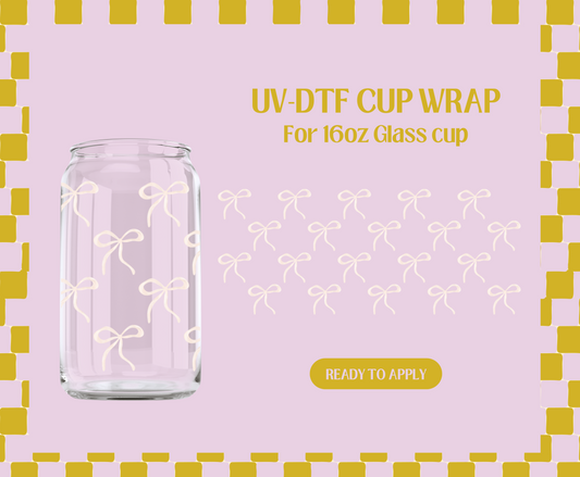 White bows UV-DTF Wrap