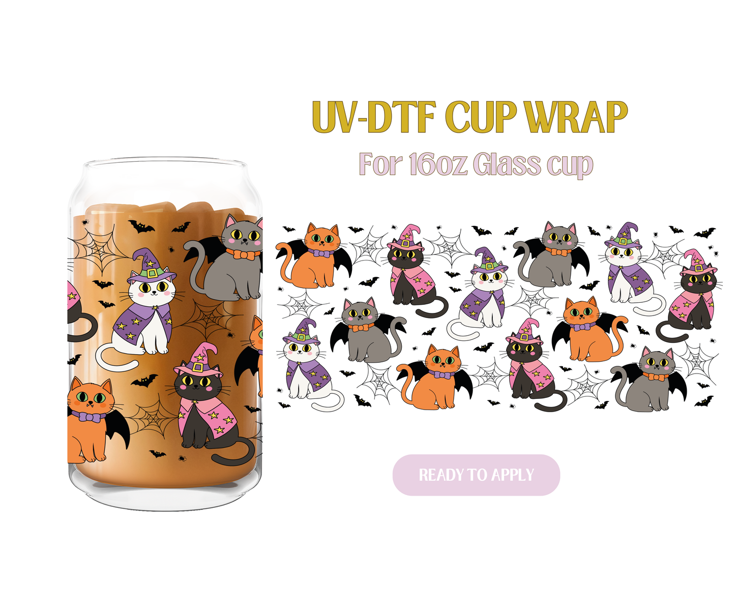 Witchy Cats UV-DTF Wrap