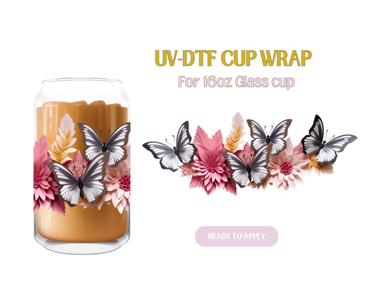 3D Butterflies UV-DTF Wrap