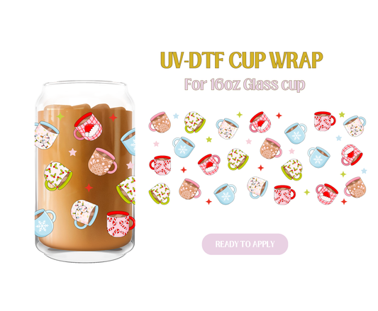 Xmas Coffee Mugs UV-DTF Wrap