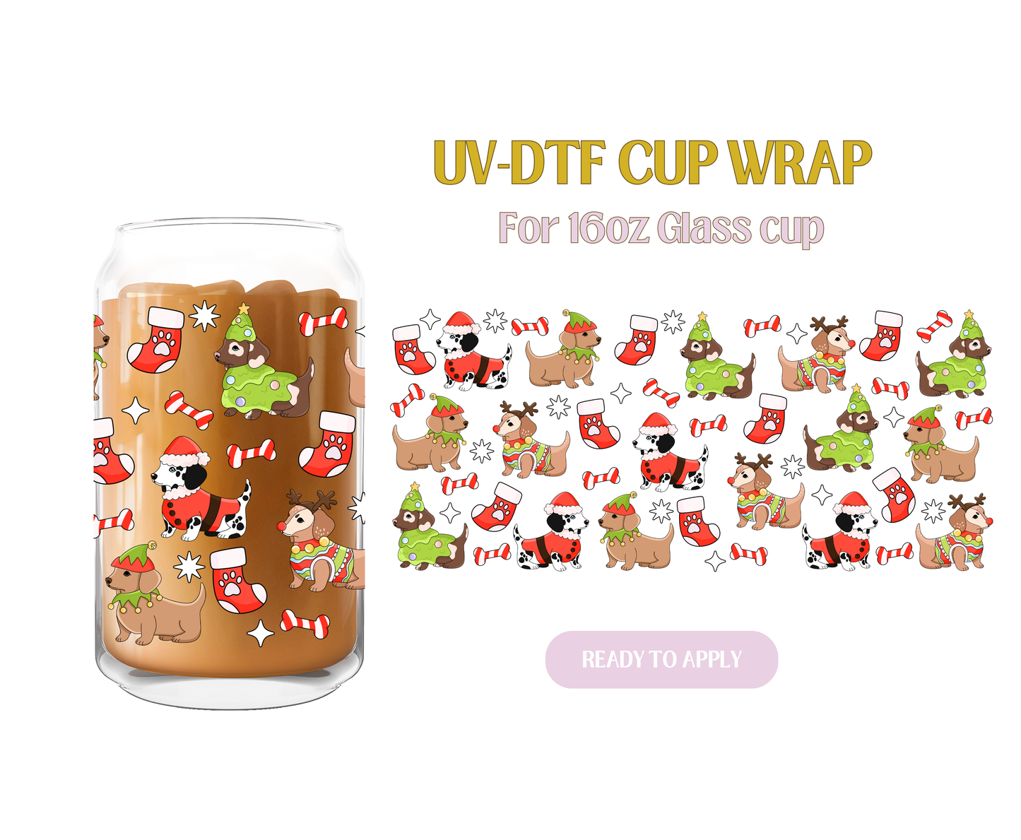 Xmas Doggies UV-DTF Wrap