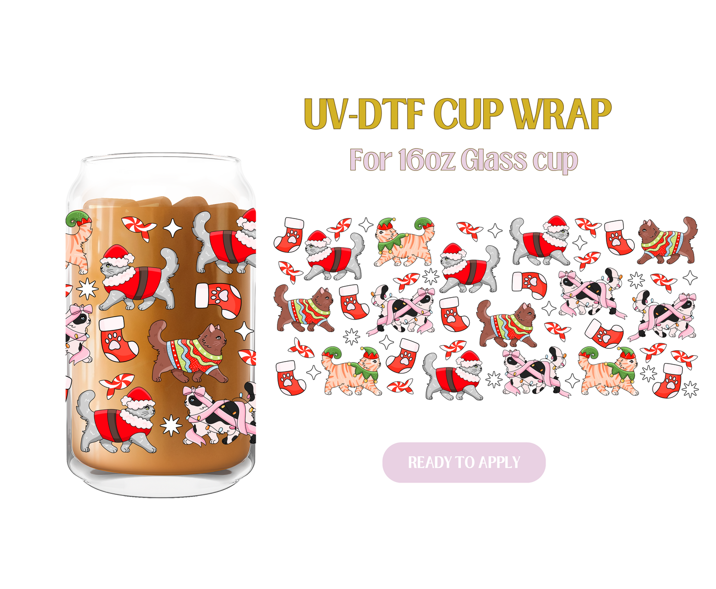 Xmas Kitties UV-DTF Wrap