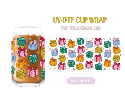 Xmas Presents Sparkle UV-DTF Wrap