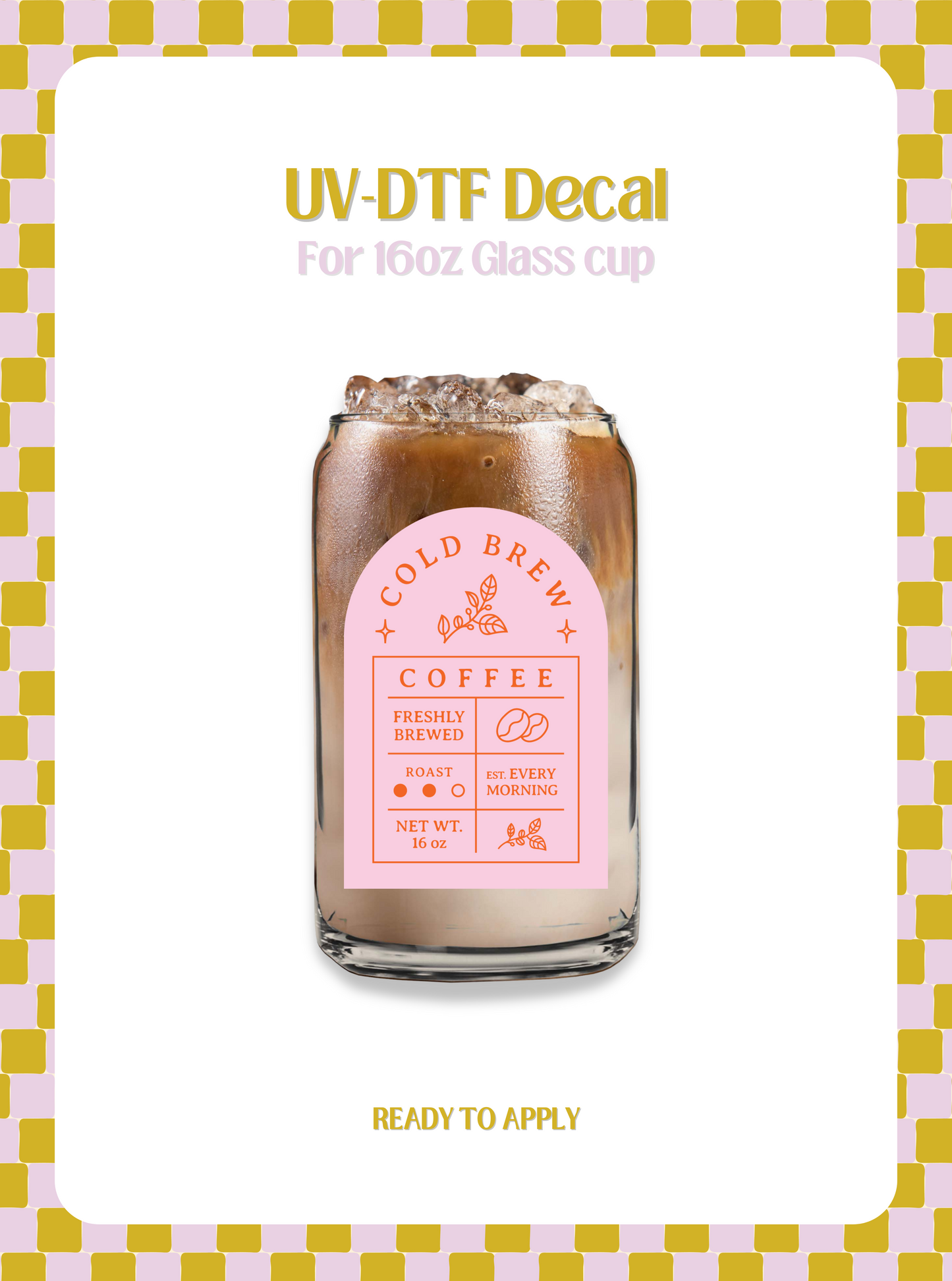 Cold Brew Coffee UV-DTF Decal