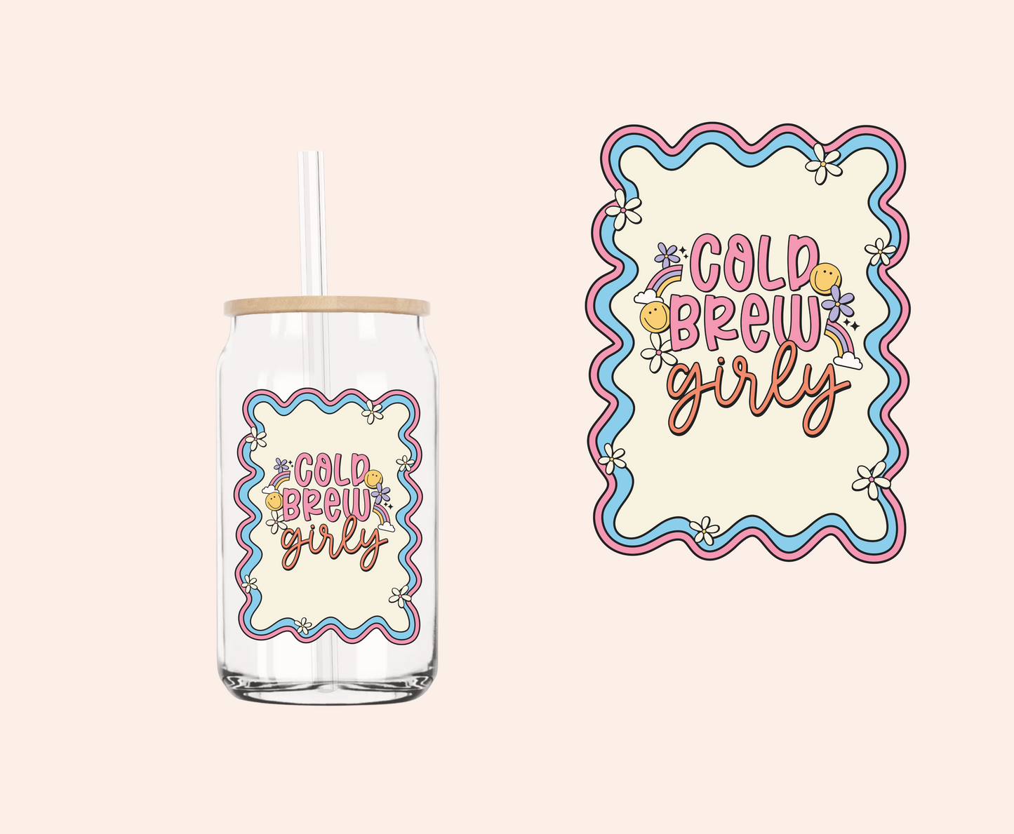 Cold Brew Girly UV-DTF Decal