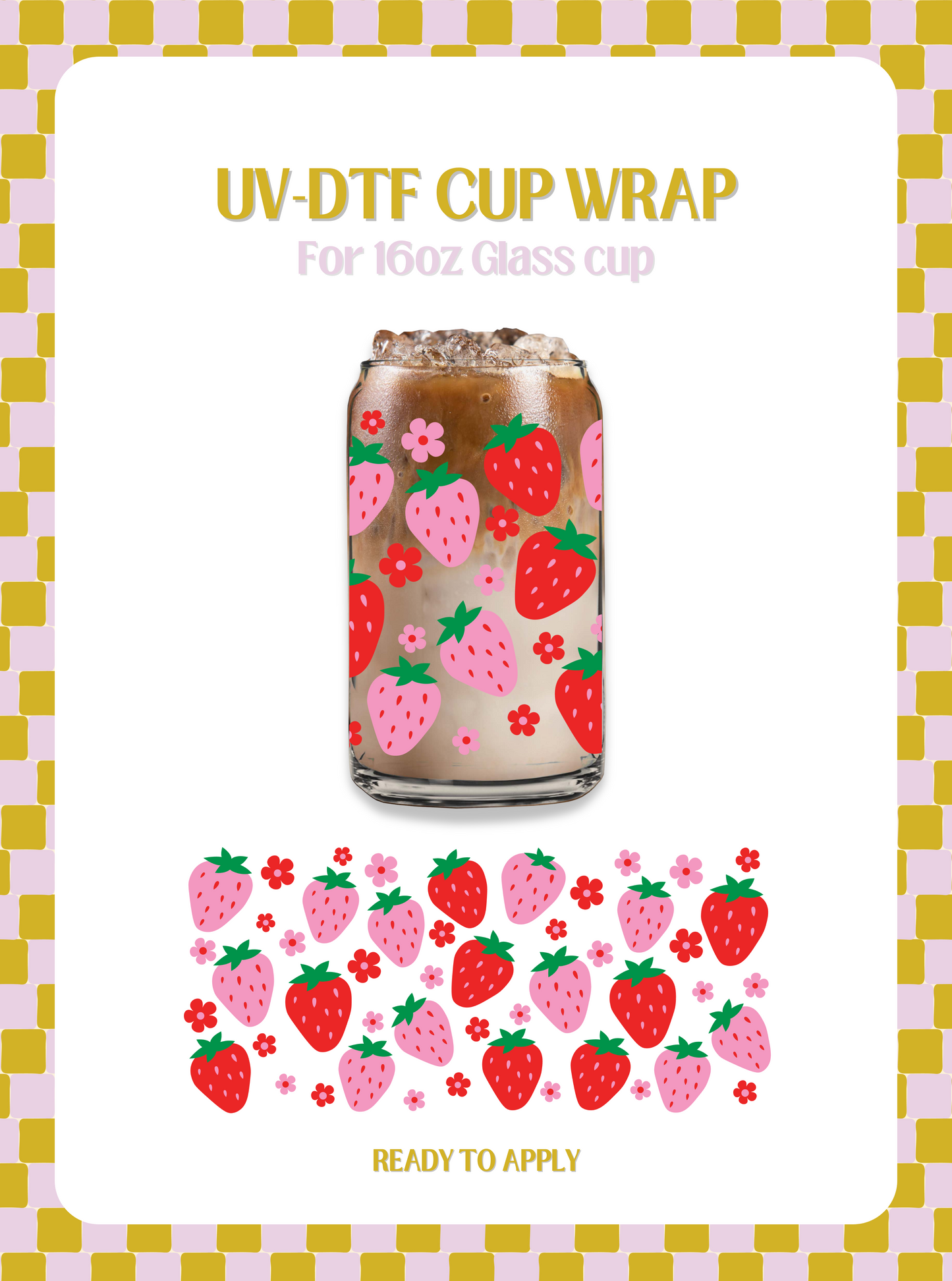 Strawberry UV-DTF Wrap