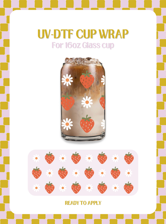 Daisies & Strawberries UV-DTF Wrap