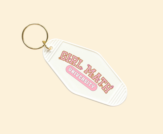 Girl math university UV-DTF Keychain