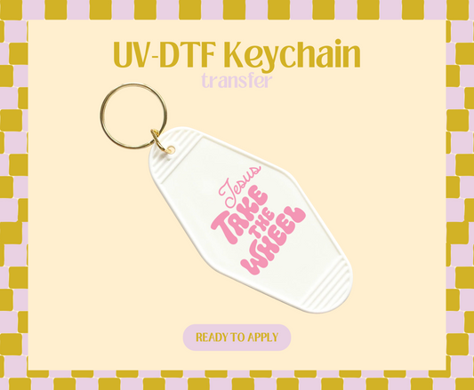 Jesus take the wheel UV-DTF Keychain