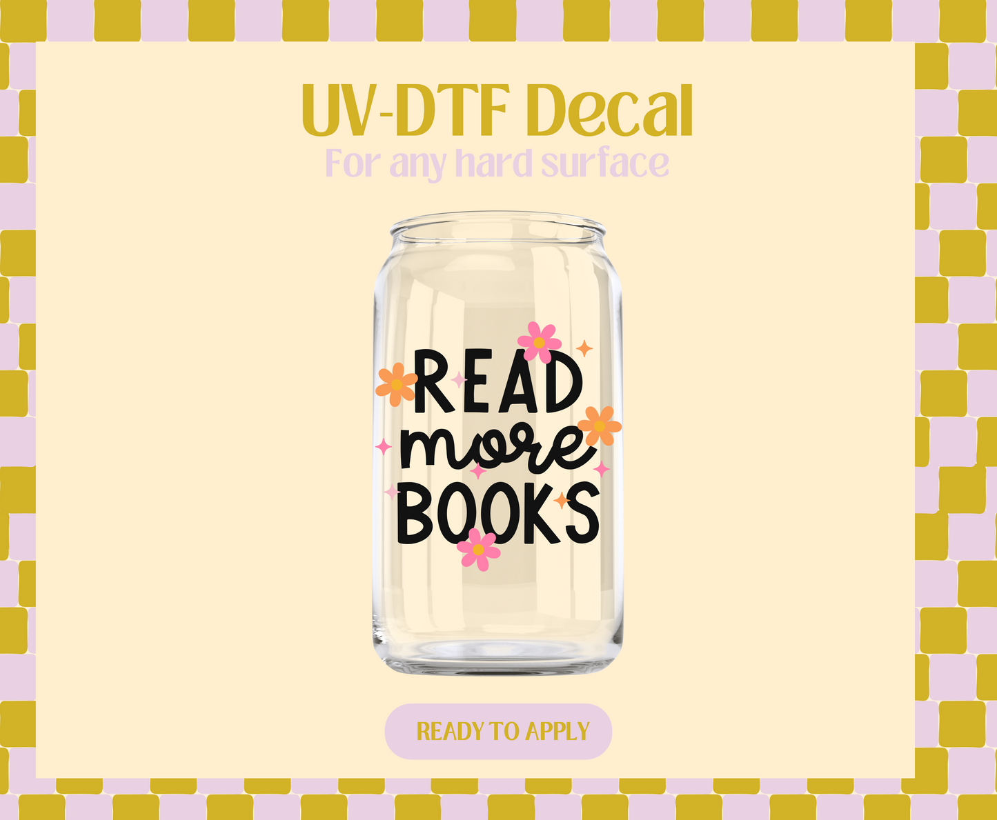 Read more books floral UV-DTF Decal