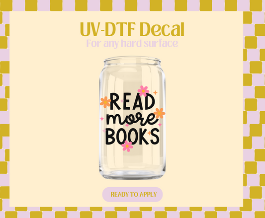 Read more books floral UV-DTF Decal